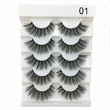 5 Pairs 2 Styles 3D  Eyelashes Fluffy Wispy Thick Lashes