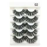 5 Pairs 2 Styles 3D  Eyelashes Fluffy Wispy Thick Lashes