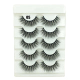 5 Pairs 2 Styles 3D  Eyelashes Fluffy Wispy Thick Lashes