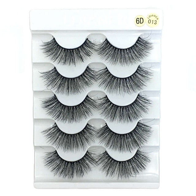 5 Pairs 2 Styles 3D  Eyelashes Fluffy Wispy Thick Lashes