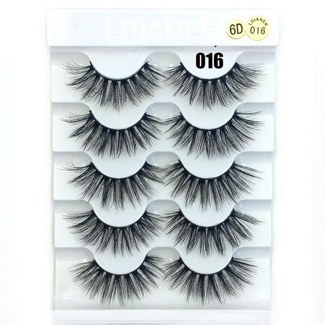5 Pairs 2 Styles 3D  Eyelashes Fluffy Wispy Thick Lashes