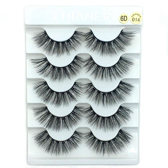 5 Pairs 2 Styles 3D  Eyelashes Fluffy Wispy Thick Lashes