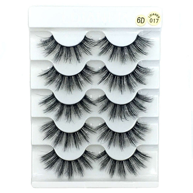 5 Pairs 2 Styles 3D  Eyelashes Fluffy Wispy Thick Lashes
