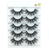 5 Pairs 2 Styles 3D  Eyelashes Fluffy Wispy Thick Lashes