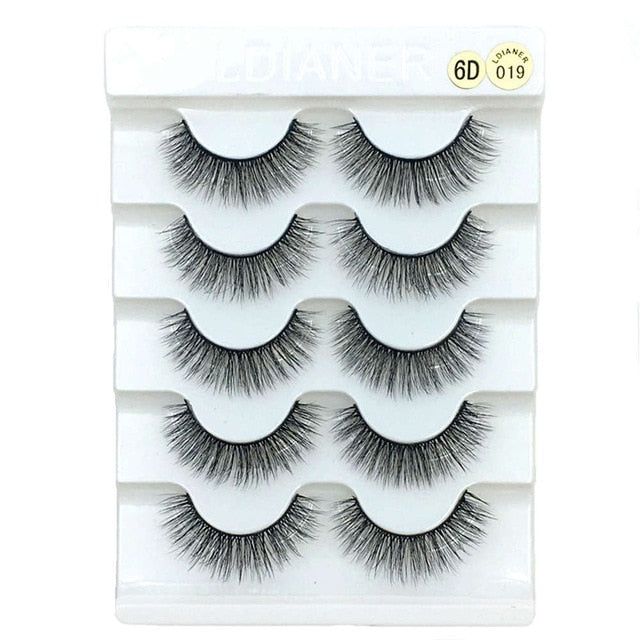 5 Pairs 2 Styles 3D  Eyelashes Fluffy Wispy Thick Lashes