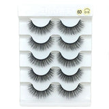 5 Pairs 2 Styles 3D  Eyelashes Fluffy Wispy Thick Lashes