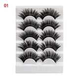 5 Pairs 2 Styles 3D  Eyelashes Fluffy Wispy Thick Lashes