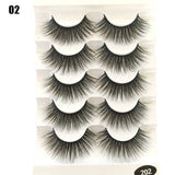 5 Pairs 2 Styles 3D  Eyelashes Fluffy Wispy Thick Lashes