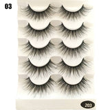 5 Pairs 2 Styles 3D  Eyelashes Fluffy Wispy Thick Lashes