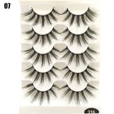 5 Pairs 2 Styles 3D  Eyelashes Fluffy Wispy Thick Lashes