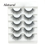 5 Pairs 2 Styles 3D  Eyelashes Fluffy Wispy Thick Lashes