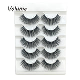 5 Pairs 2 Styles 3D  Eyelashes Fluffy Wispy Thick Lashes