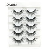 5 Pairs 2 Styles 3D  Eyelashes Fluffy Wispy Thick Lashes
