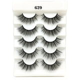 5 Pairs 2 Styles 3D  Eyelashes Fluffy Wispy Thick Lashes