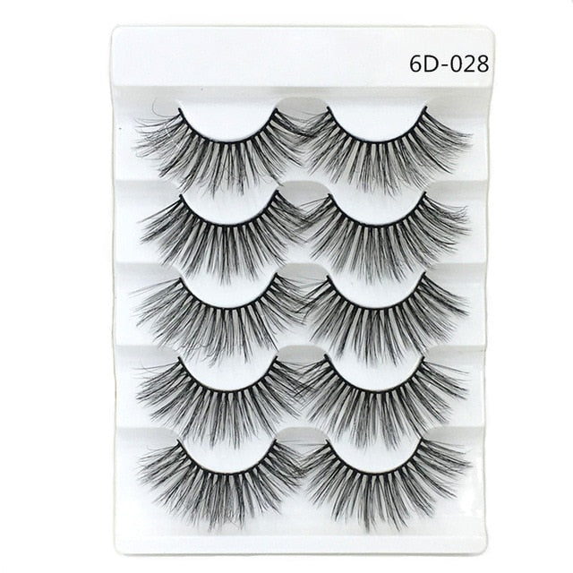 5 Pairs 2 Styles 3D  Eyelashes Fluffy Wispy Thick Lashes