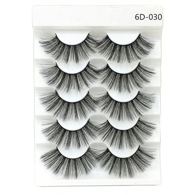 5 Pairs 2 Styles 3D  Eyelashes Fluffy Wispy Thick Lashes