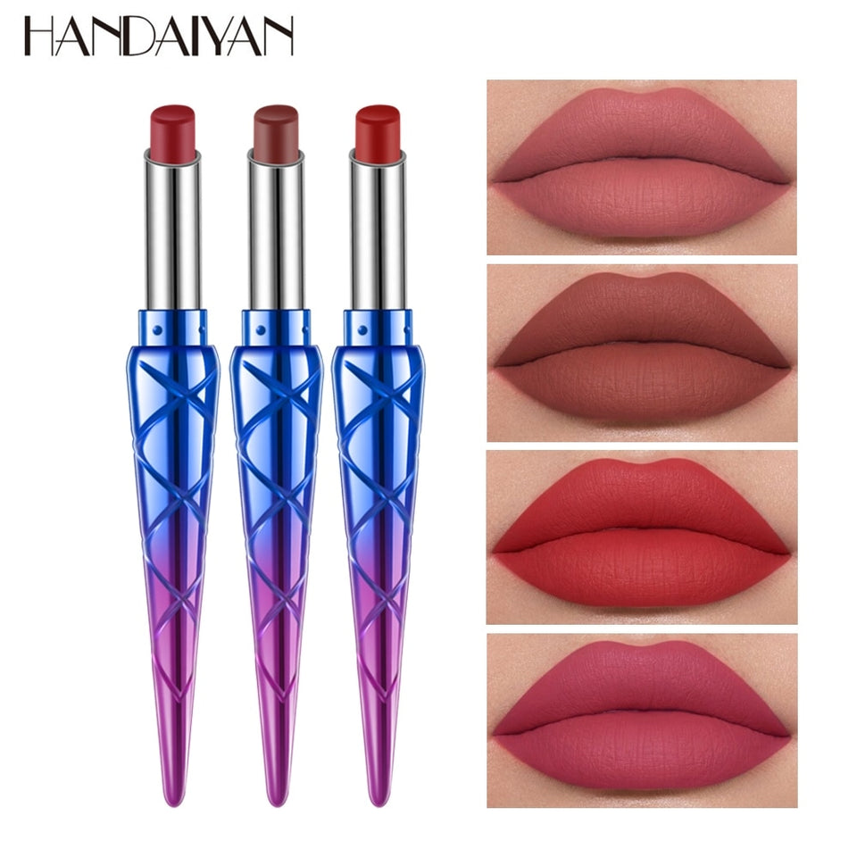 12 Colors Natural Matte Lipstick Tubes Waterproof Lipstick Sexy Long Lasting
