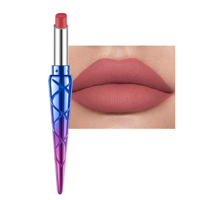 12 Colors Natural Matte Lipstick Tubes Waterproof Lipstick Sexy Long Lasting