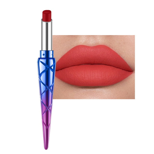 12 Colors Natural Matte Lipstick Tubes Waterproof Lipstick Sexy Long Lasting