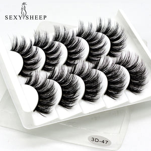 SEXYSHEEP 5Pairs 3D Mink Hair False Eyelashes Natural
