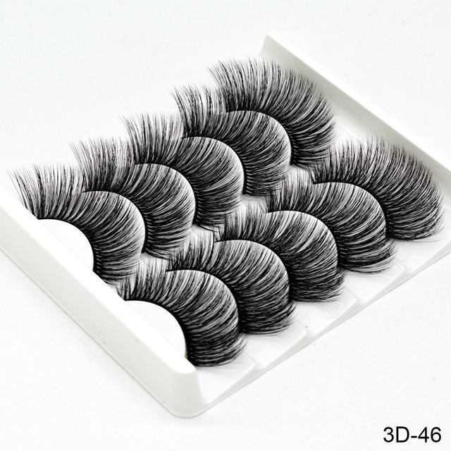 SEXYSHEEP 5Pairs 3D Mink Hair False Eyelashes Natural