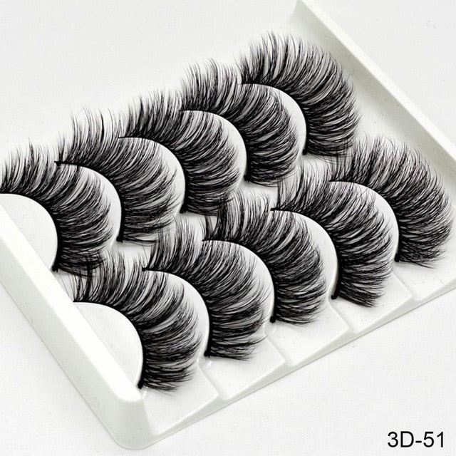 SEXYSHEEP 5Pairs 3D Mink Hair False Eyelashes Natural