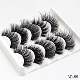 SEXYSHEEP 5Pairs 3D Mink Hair False Eyelashes Natural
