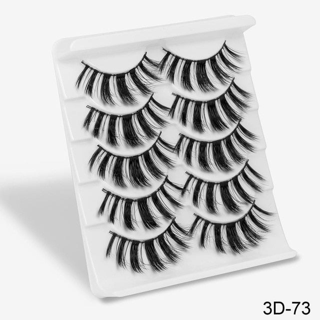 SEXYSHEEP 5Pairs 3D Mink Hair False Eyelashes Natural
