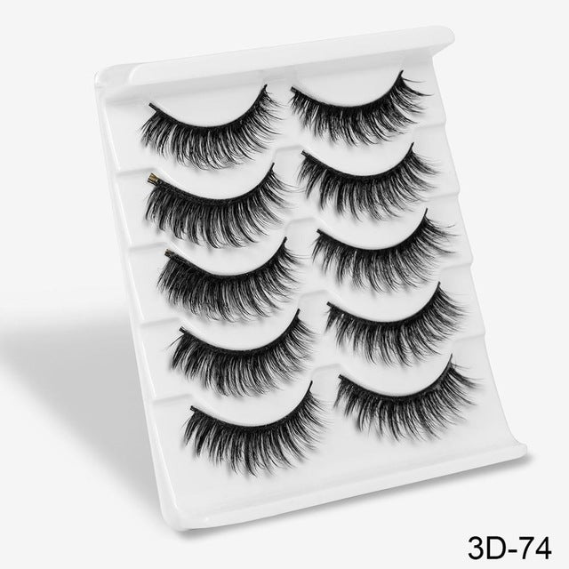 SEXYSHEEP 5Pairs 3D Mink Hair False Eyelashes Natural