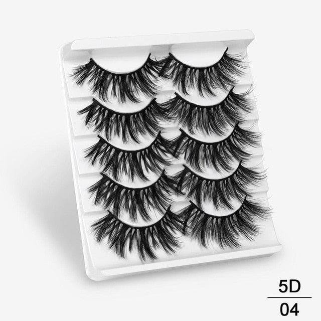 SEXYSHEEP 5Pairs 3D Mink Hair False Eyelashes Natural