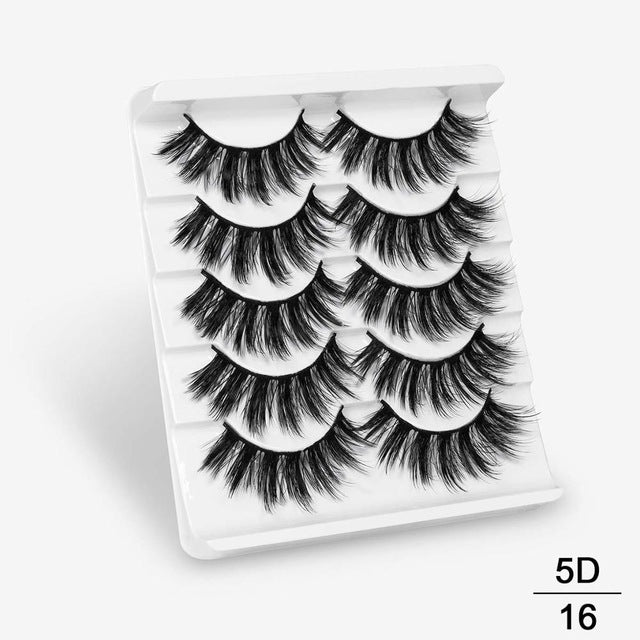 SEXYSHEEP 5Pairs 3D Mink Hair False Eyelashes Natural
