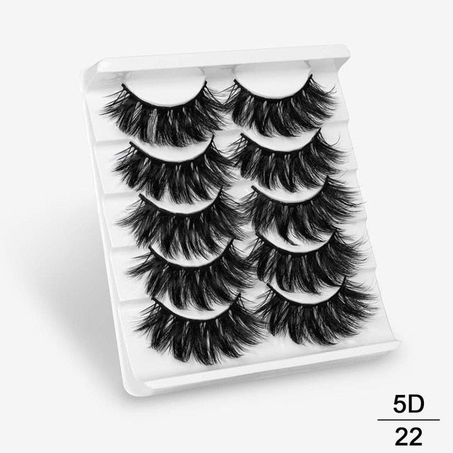 SEXYSHEEP 5Pairs 3D Mink Hair False Eyelashes Natural