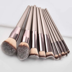 Luxury Champagne Makeup Brushes Set For Foundation