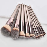 Luxury Champagne Makeup Brushes Set For Foundation