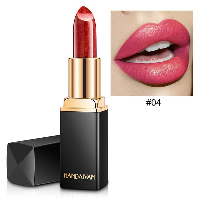Brand Professional Lips Makeup Waterproof Shimmer Long Lasting Pigment Nude Lipstick