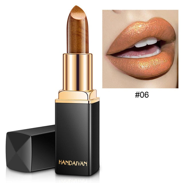 Brand Professional Lips Makeup Waterproof Shimmer Long Lasting Pigment Nude Lipstick