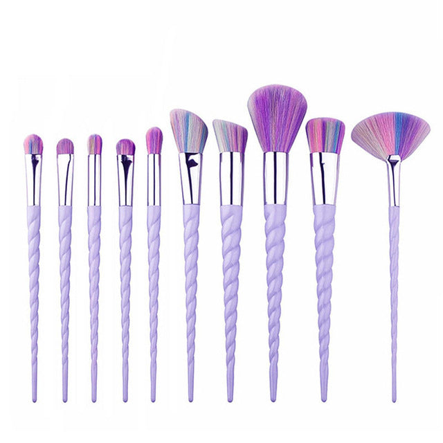 10pcs Unicorn Makeup Brushes Sets Women Beauty Glitter Make Up Brush Tools