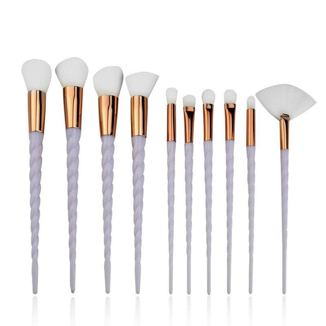 10pcs Unicorn Makeup Brushes Sets Women Beauty Glitter Make Up Brush Tools
