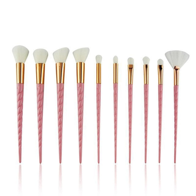 10pcs Unicorn Makeup Brushes Sets Women Beauty Glitter Make Up Brush Tools