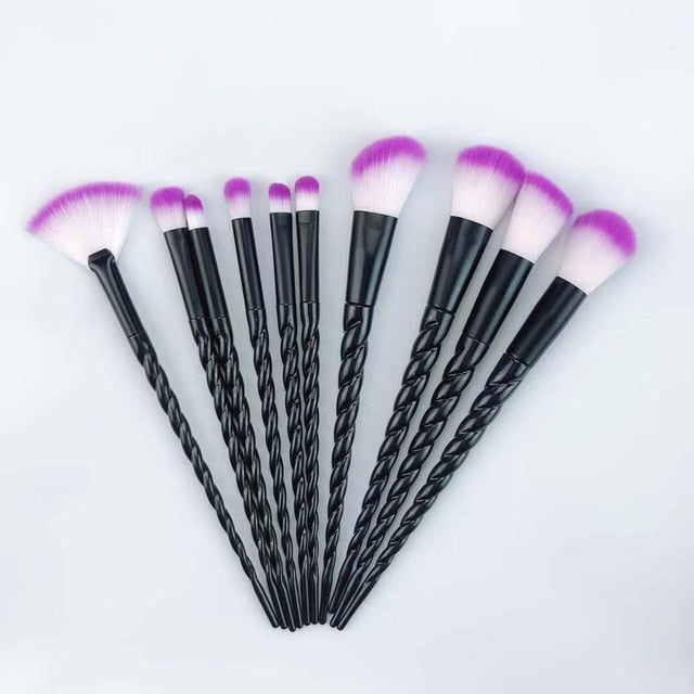 10pcs Unicorn Makeup Brushes Sets Women Beauty Glitter Make Up Brush Tools