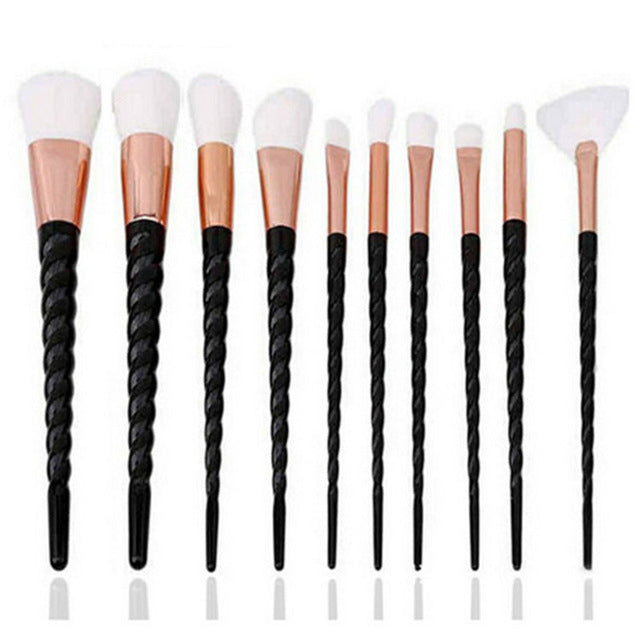 10pcs Unicorn Makeup Brushes Sets Women Beauty Glitter Make Up Brush Tools