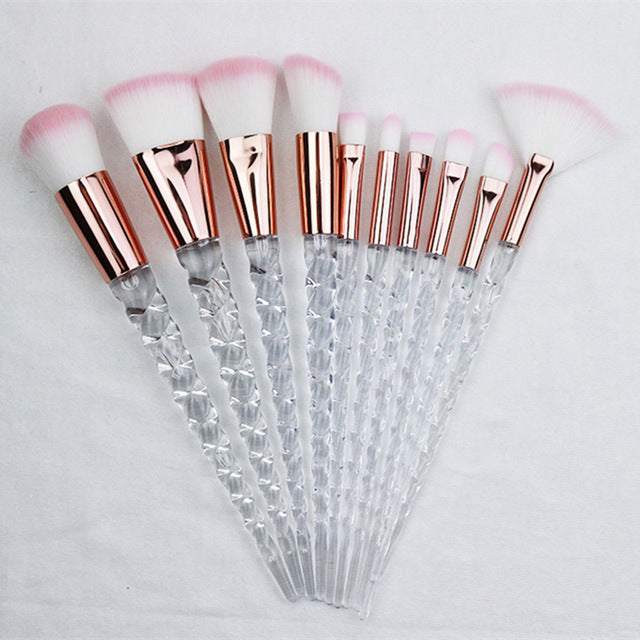 10pcs Unicorn Makeup Brushes Sets Women Beauty Glitter Make Up Brush Tools