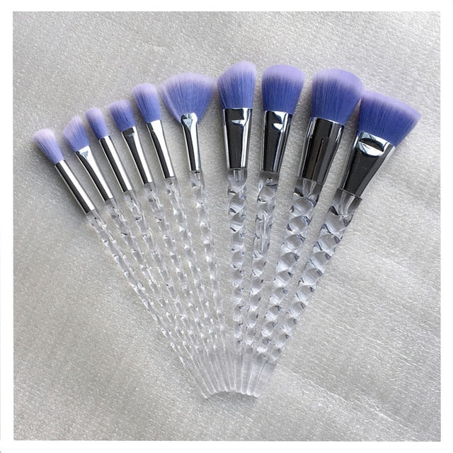 10pcs Unicorn Makeup Brushes Sets Women Beauty Glitter Make Up Brush Tools