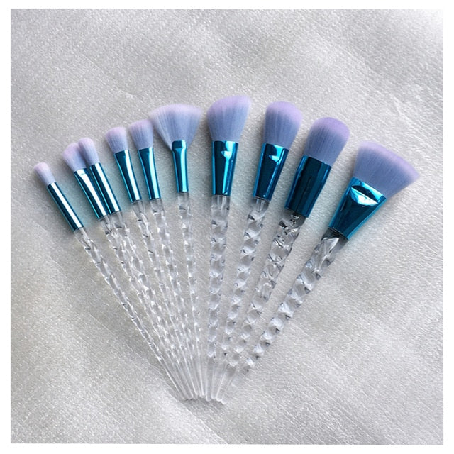 10pcs Unicorn Makeup Brushes Sets Women Beauty Glitter Make Up Brush Tools