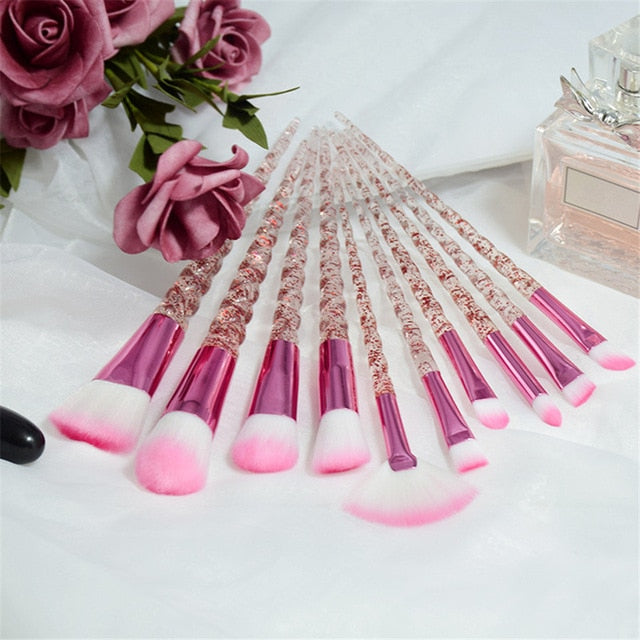 10pcs Unicorn Makeup Brushes Sets Women Beauty Glitter Make Up Brush Tools