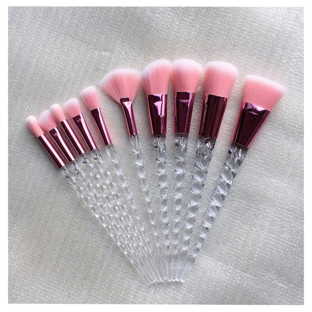 10pcs Unicorn Makeup Brushes Sets Women Beauty Glitter Make Up Brush Tools