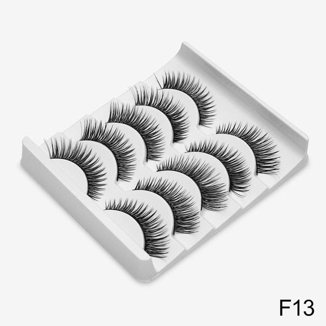 SEXYSHEEP 5Pairs 3D Mink Hair False Eyelashes Natural