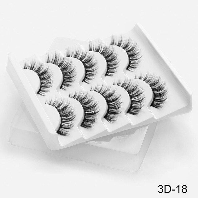 SEXYSHEEP 5Pairs 3D Mink Hair False Eyelashes Natural