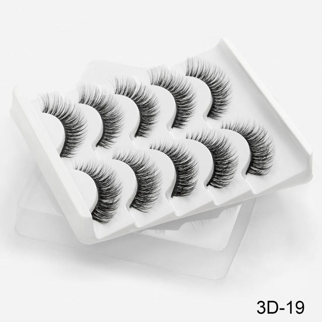 SEXYSHEEP 5Pairs 3D Mink Hair False Eyelashes Natural