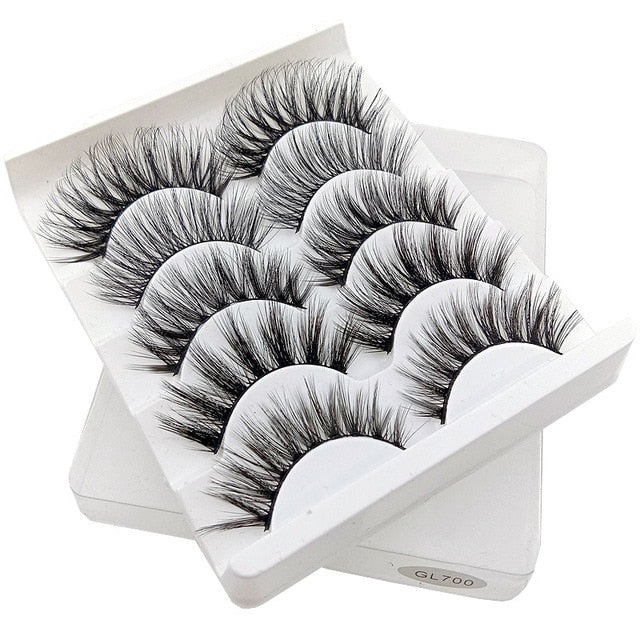 SEXYSHEEP 5Pairs 3D Mink Hair False Eyelashes Natural